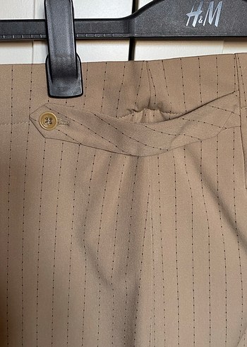 Düğmeli Bej Midi Etek - Görsel 5