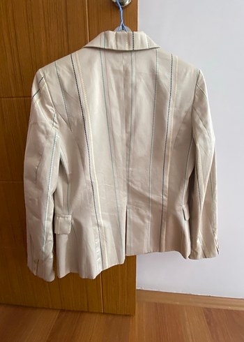 Bej Düğmeli Kadın Blazer Ceket - Görsel 4