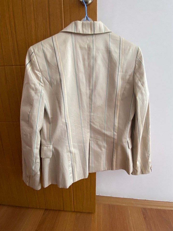 Bej Düğmeli Kadın Blazer Ceket - Görsel 4