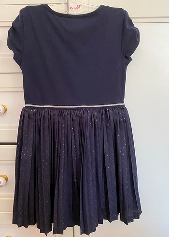 Kız Çocuk Lacivert Pilili Elbise - Görsel 3