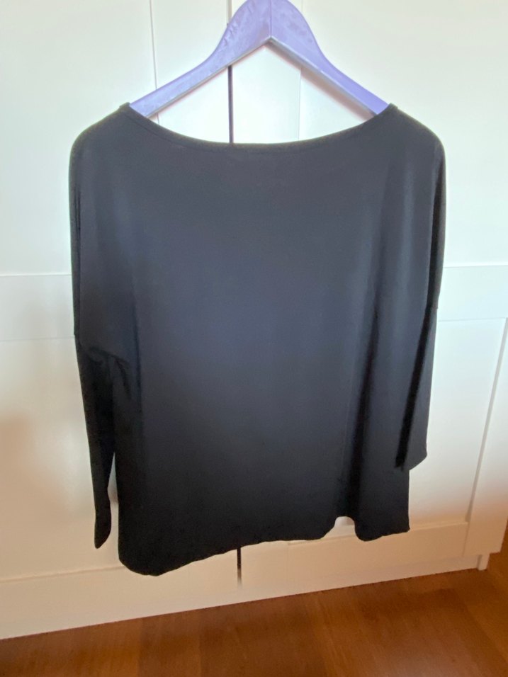 Siyah Salaş Uzun Kollu Kadın Bluz - Görsel 4