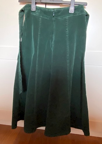 Kadın Uzun kadife Yeşil Etek - Görsel 3