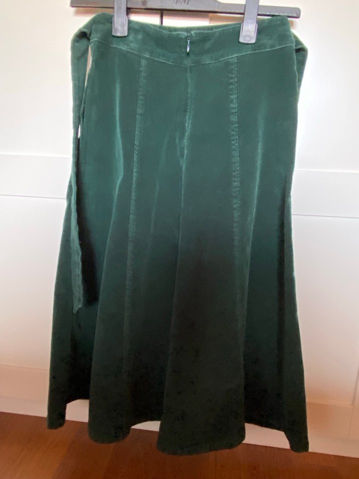 Kadın Uzun kadife Yeşil Etek - Görsel 3