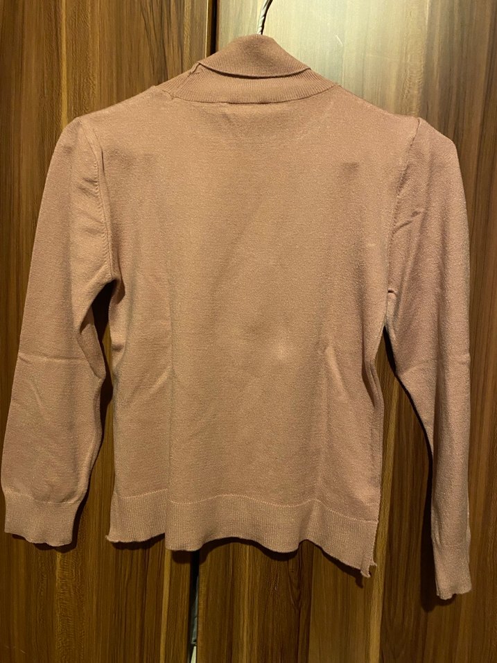 Pudra Boğazlı Örgü Kazak - Görsel 4