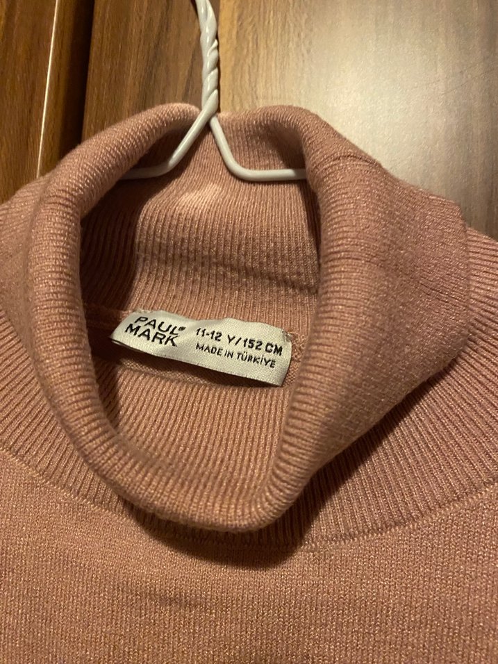 Pudra Boğazlı Örgü Kazak - Görsel 3