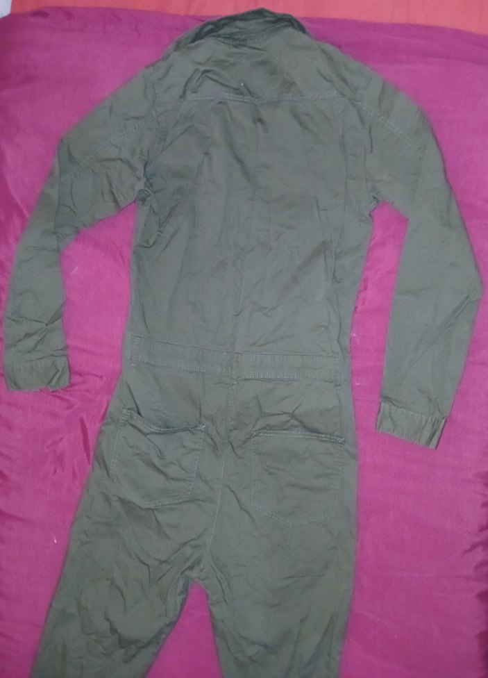 Zara Man Erkek Haki Düğmeli Uzun Tulum - Görsel 4