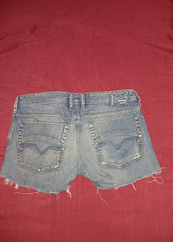 Vintage Mavi Kadın Denim Mini Şort - Görsel 2