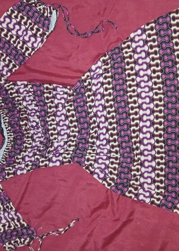 Vintage Desenli Bohem Mini Elbise - Görsel 3