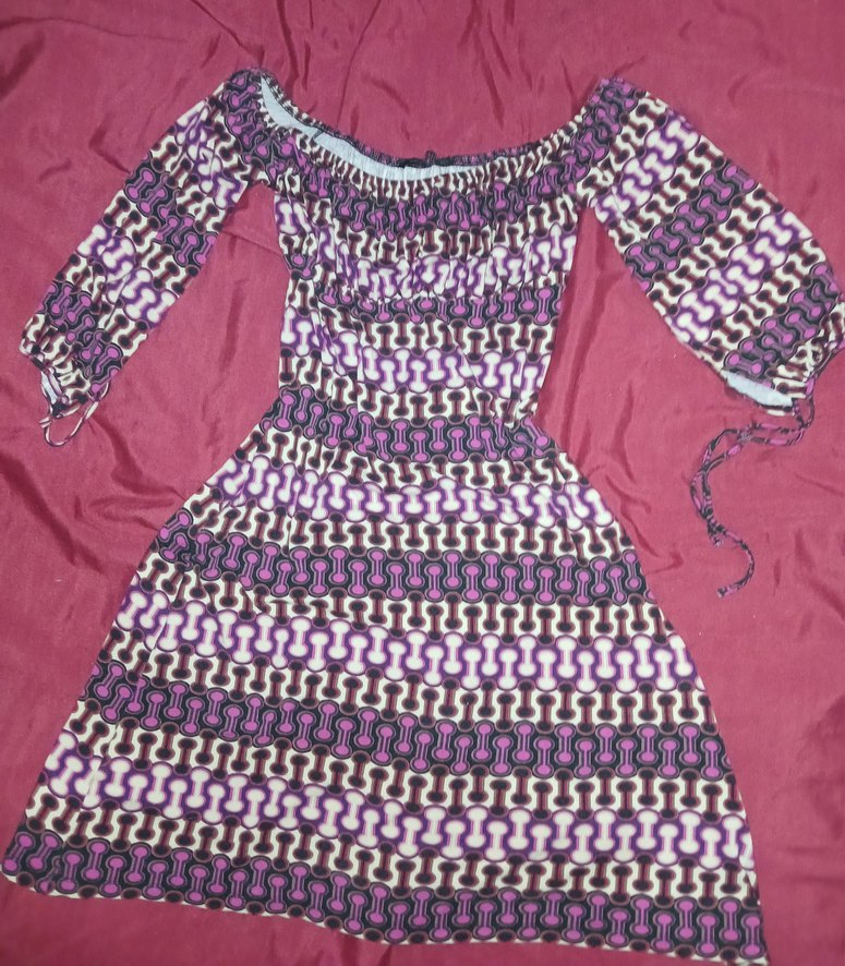 Vintage Desenli Bohem Mini Elbise - Görsel 2