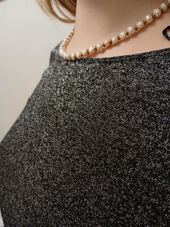 Gri Uzun Kollu Simli Kadın Elbise - Görsel 3