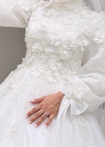 Özel Dikim Uzun Kollu Prenses Gelinlik - Görsel 5