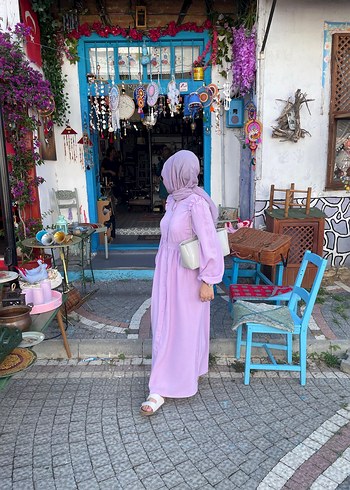 LCW Lila yazlık elbise