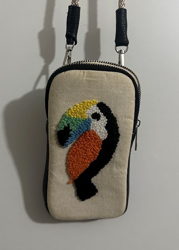Nakışlı Renkli Bohem Kadın telefon Çantası