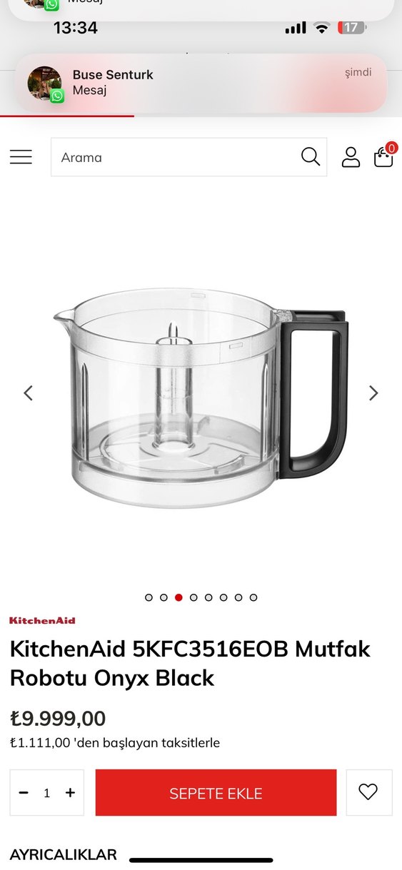 KitchenAid Onyx Black Mutfak Robotu 5KFC3516EOB - Görsel 3