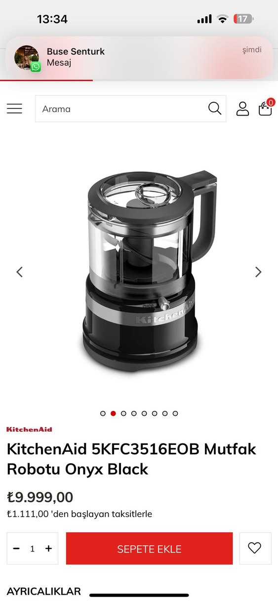 KitchenAid Onyx Black Mutfak Robotu 5KFC3516EOB - Görsel 2