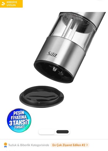 Gri Silit Tuz ve Karabiber Değirmeni Seti - Görsel 3