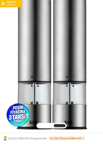 Gri Silit Tuz ve Karabiber Değirmeni Seti - Görsel 2