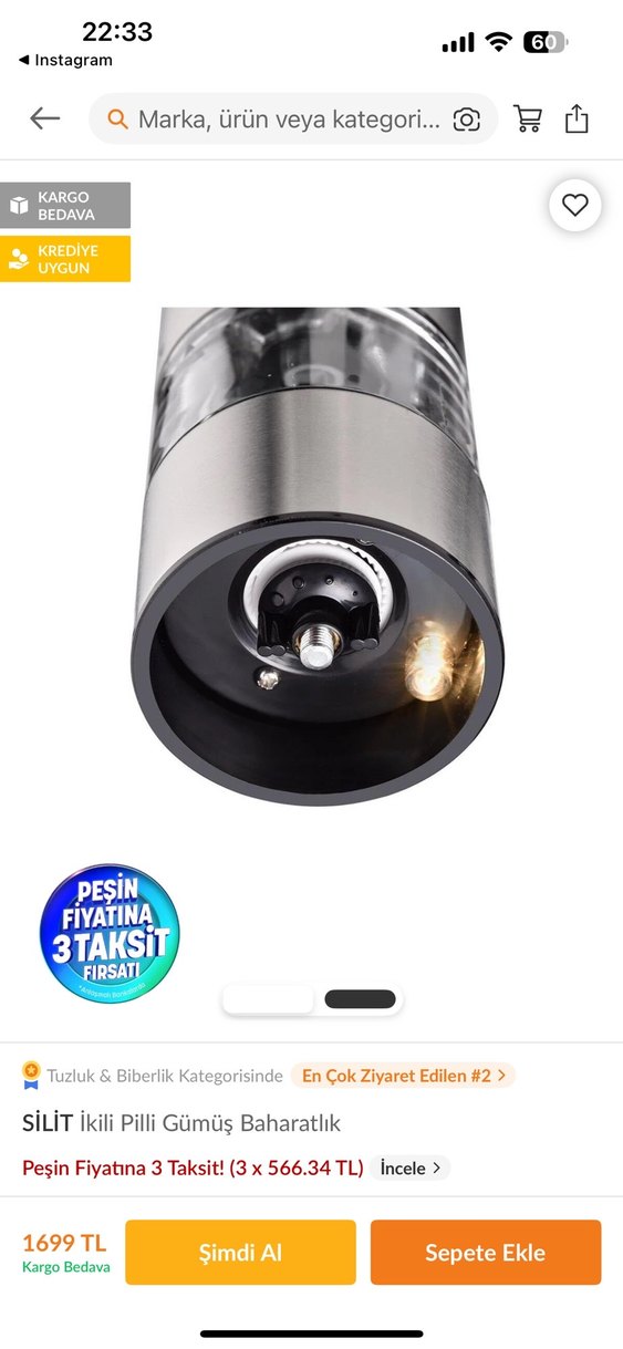 Gri Silit Tuz ve Karabiber Değirmeni Seti - Görsel 4