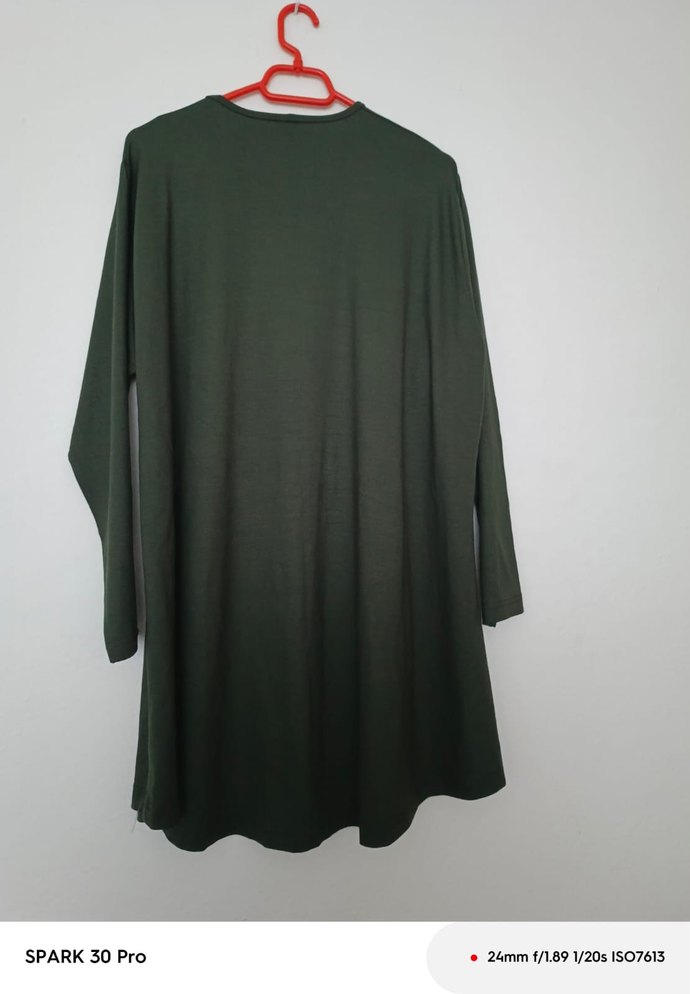 Uzun Kollu terletmez yeşil Kadın Tunik - Görsel 3