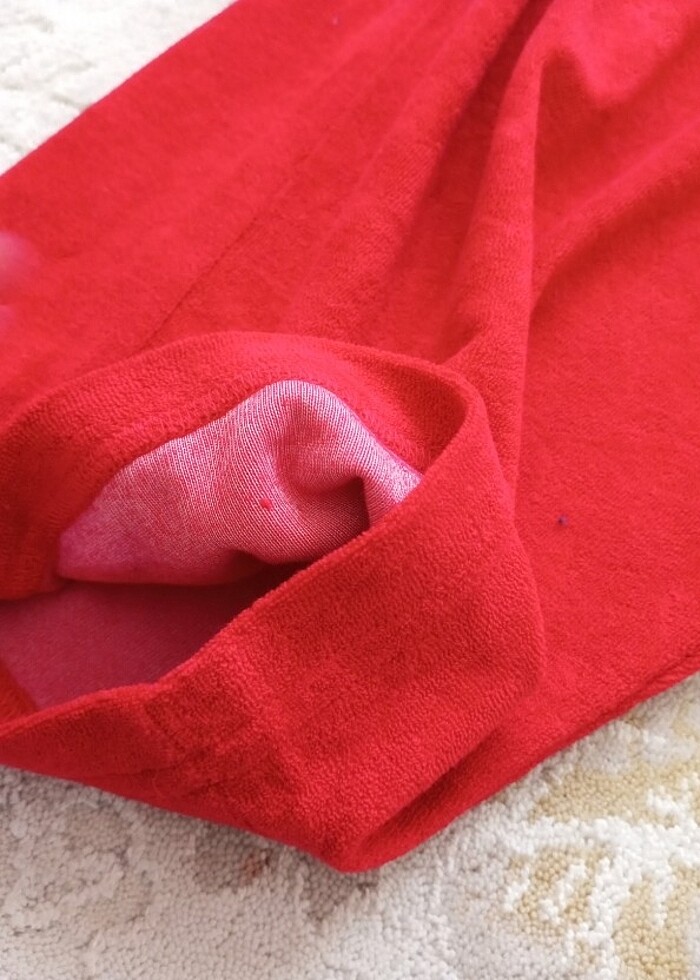 Kadife kumaş kısa Büyük beden Pijama - Görsel 5