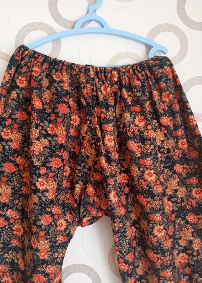 Turuncu renk çiçekli Şalvar - Görsel 2