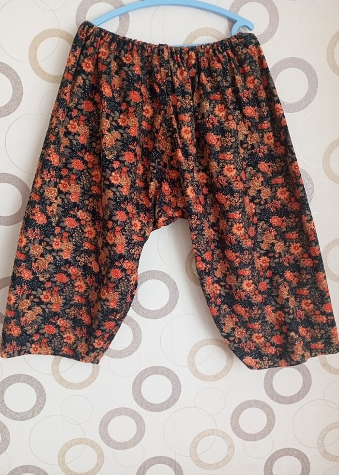 Turuncu renk çiçekli Şalvar - Görsel 3