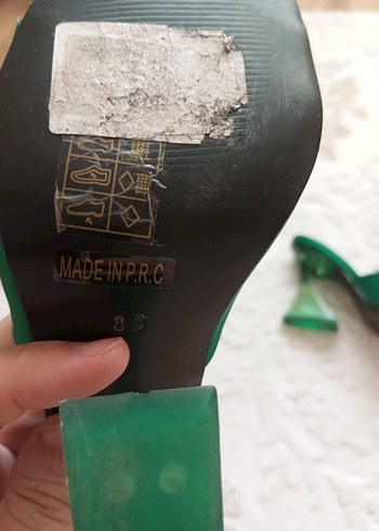 Derimod Marka Parlak Yeşil Dolgu Topuklu Terlik - Görsel 8