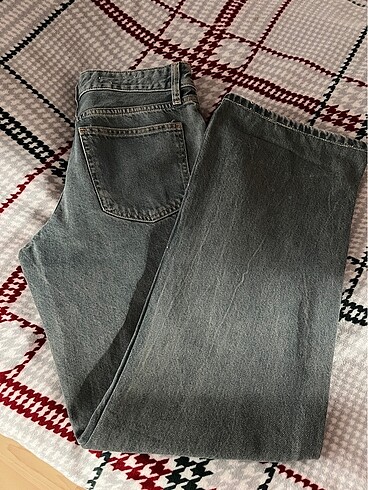 zara mavi/gri orta bel jean