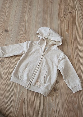 Kız Çocuk Gri Kapüşonlu Fermuarlı Sweatshirt