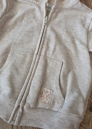 LC Waikiki Kız Çocuk Gri Kapüşonlu Fermuarlı Sweatshirt