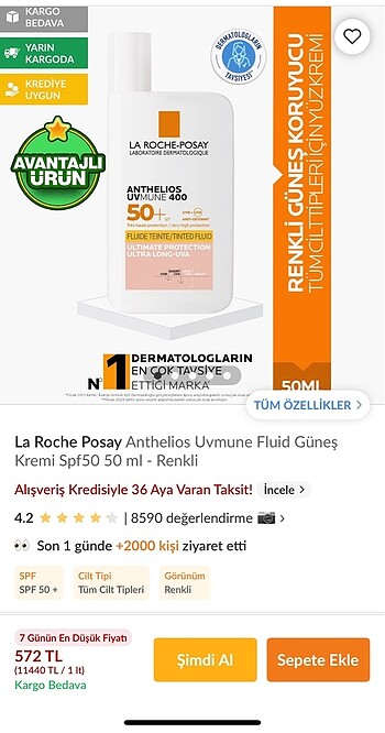 La Roche Posay La roche posay renkli güneş kremi
