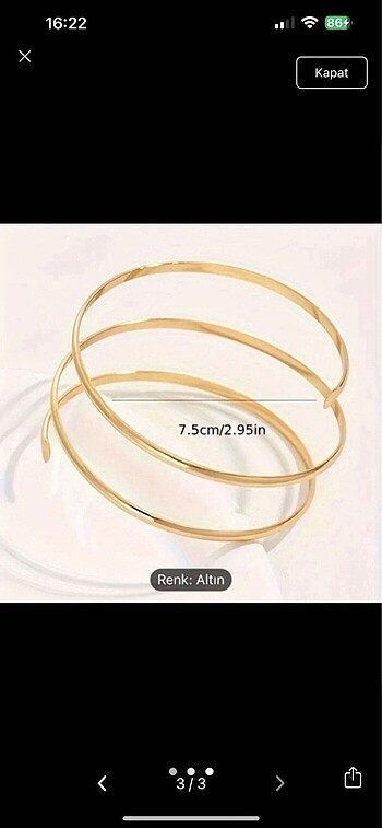 Beden ZARA MODEL ÜST KOL BİLEZİĞİ
