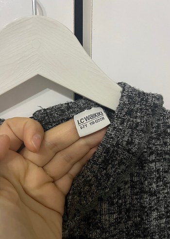 6 Yaş Beden gri Renk Gri örme elbise 6 7 yaş