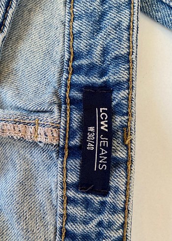 40 Beden Mavi Loose Fit Midi Denim Kadın Jean