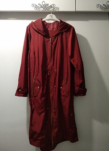 38 Beden bordo Renk Trençkot yağmurluk