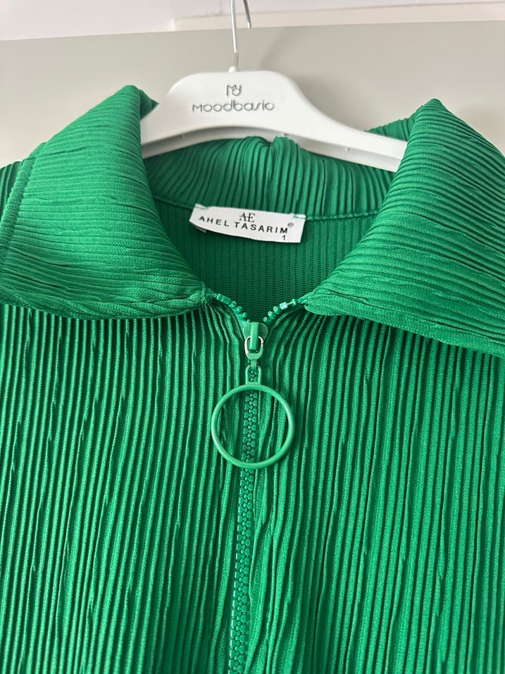 Yeşil Kadın Mini Triko Elbise - Görsel 2