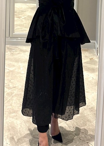 Siyah Uzun Hamile Keten Ceket - Görsel 4