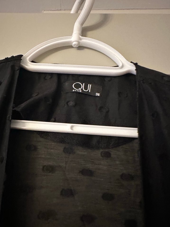 Siyah Uzun Hamile Keten Ceket - Görsel 3