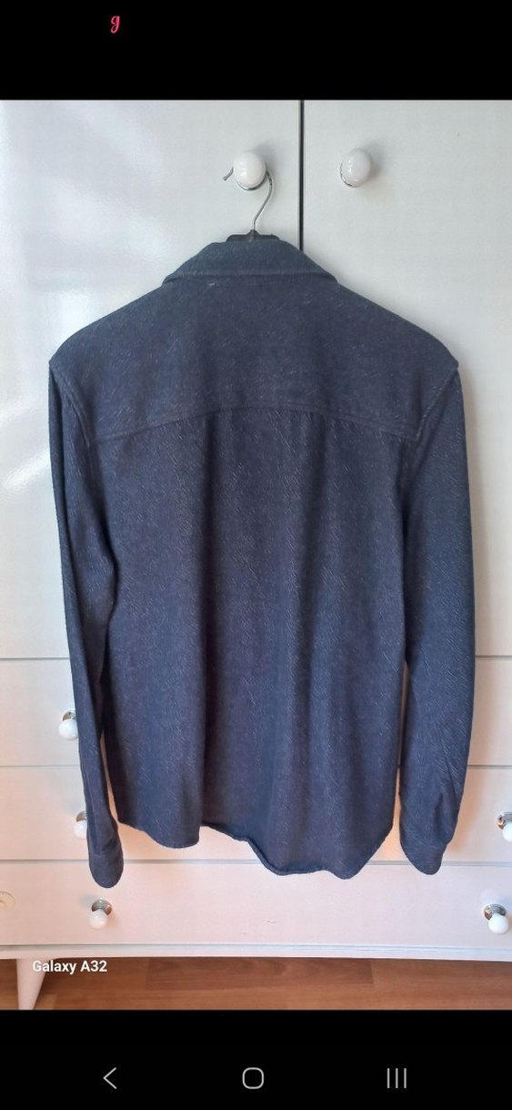 Erkek Gri Mavi Denim Gömlek - Görsel 3