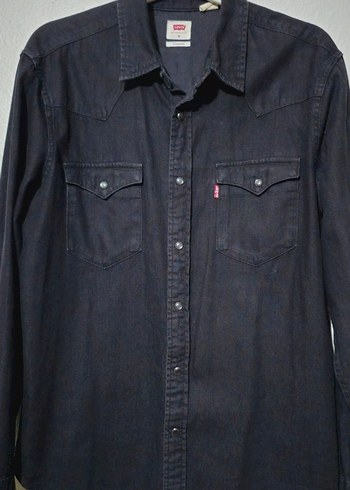 Erkek Siyah Denim Uzun Kollu Gömlek - Görsel 2