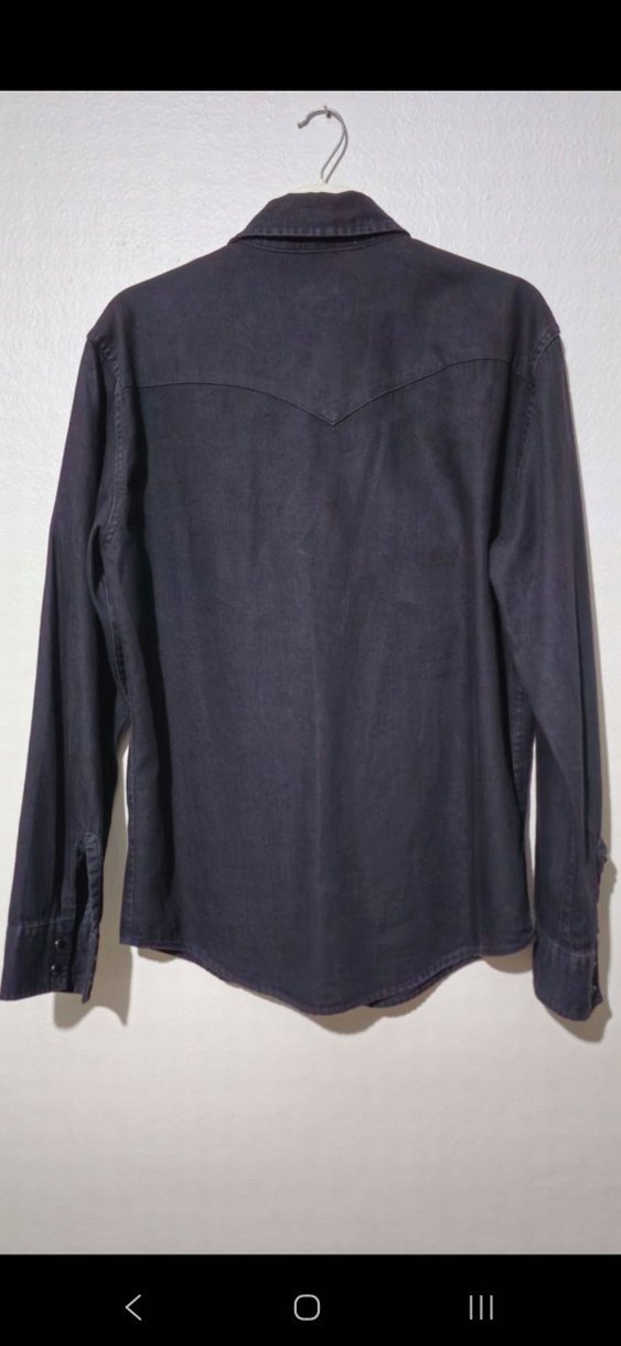 Erkek Siyah Denim Uzun Kollu Gömlek - Görsel 3