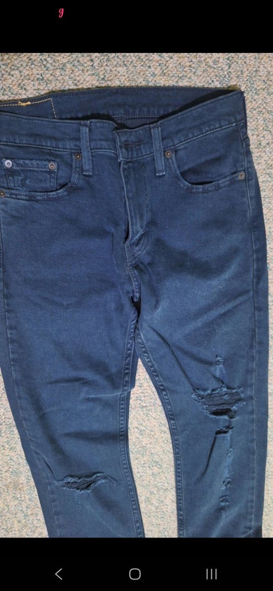 Kadın Lacivert Yırtık Bol Kesim Jean - Görsel 4