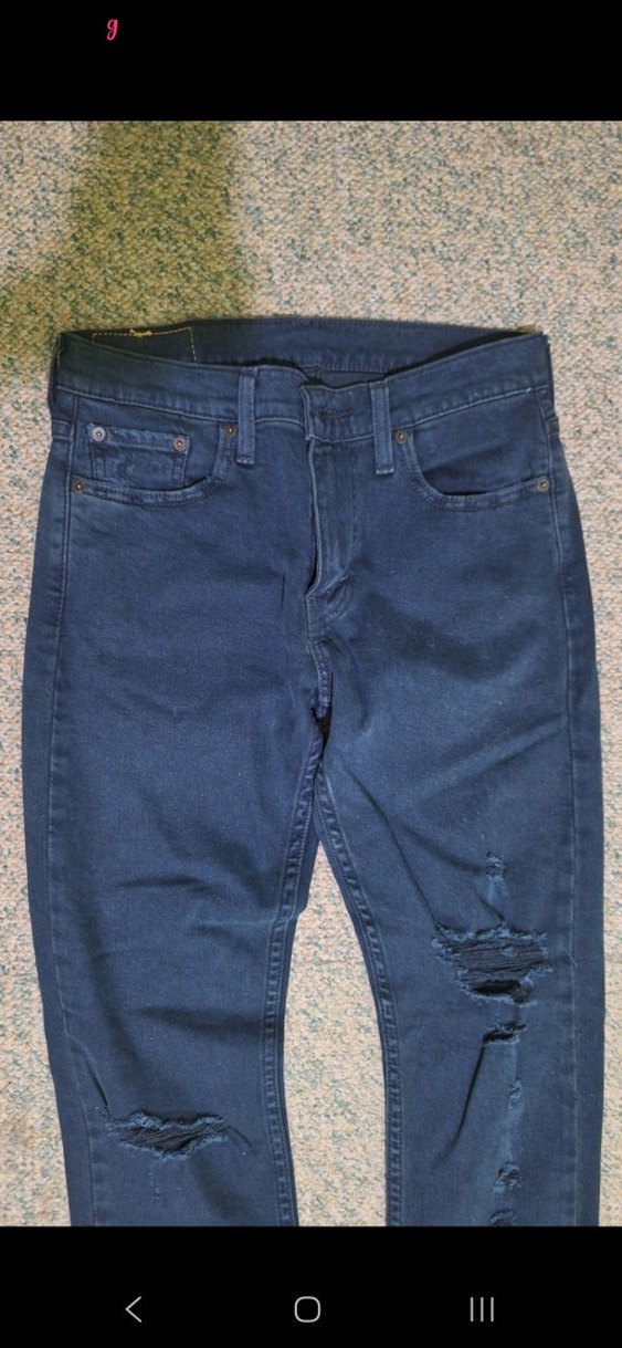 Kadın Lacivert Yırtık Bol Kesim Jean - Görsel 2