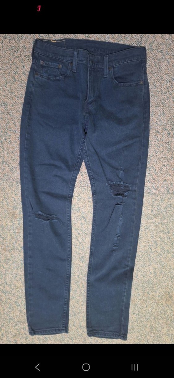 Kadın Lacivert Yırtık Bol Kesim Jean - Görsel 3