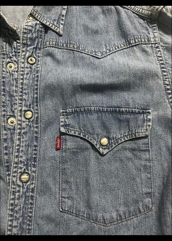 Gri Denim Erkek Kısa Kollu Gömlek - Görsel 2