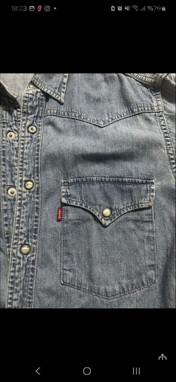 Gri Denim Erkek Kısa Kollu Gömlek - Görsel 2