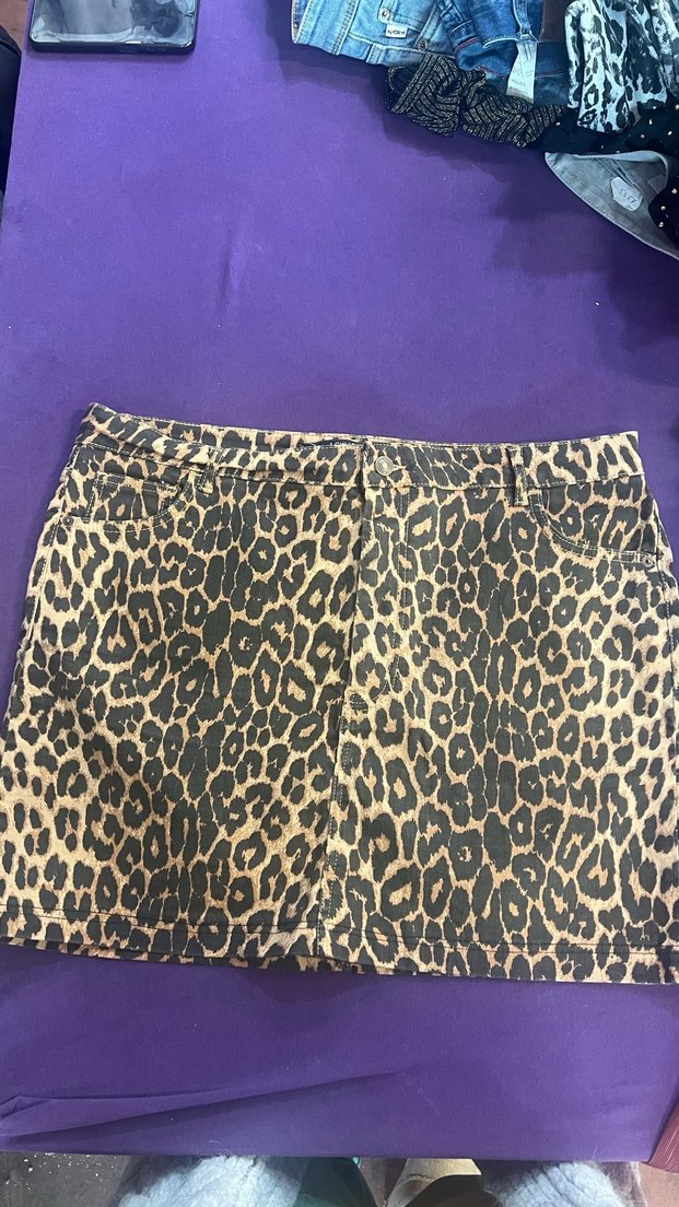 Drapeli Yılan Desenli Mini Etek - Görsel 2