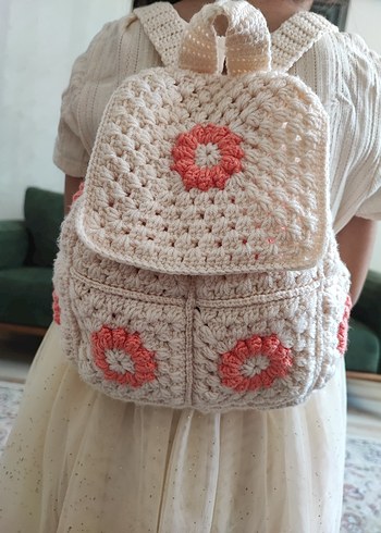 Nakışlı Beyaz Bebek Çantası