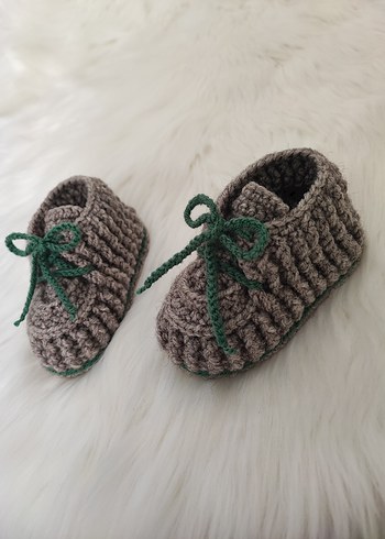 Örgü Erkek Bebek Patik - Görsel 5