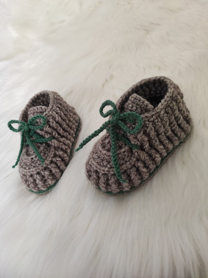 Örgü Erkek Bebek Patik - Görsel 5
